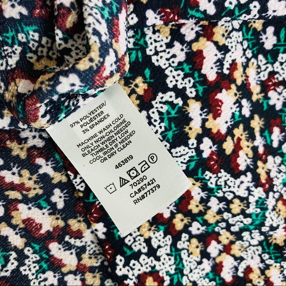 Ann Taylor | Floral Square Neck Long Sleeve Boho Chic Peasant Prairie Blouse - Picture 5 of 10
